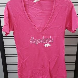 Arkansas Razorbacks V Neck Tee Shirt